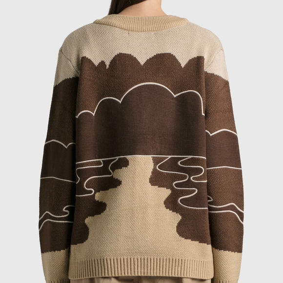 House Of Sunny Brown and Tan Cardigan Sweater - Picture 2 of 5